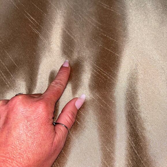 Coldwater Creek gold maxi dress lace top metalic sparkle SZ 14 Formal gown - Picture 7 of 12